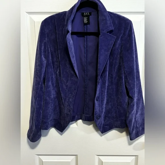 WOMENS R.O.T. DARK LAVENDER CORDUROY LONG SLEEVE FRONT THREE BUTTON CLOSURE SZ L - Picture 2 of 14